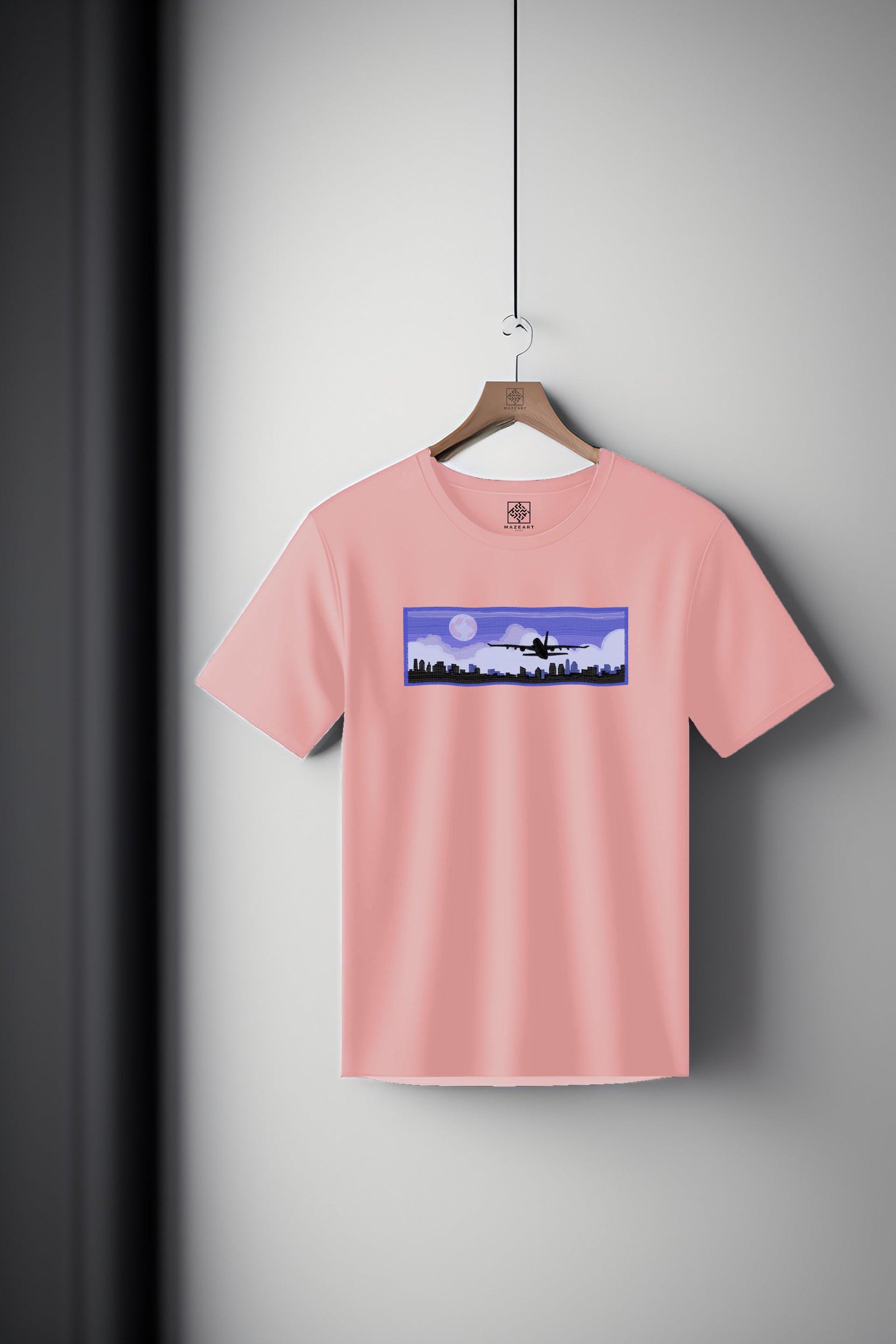 Plane taking off city evening light Tee