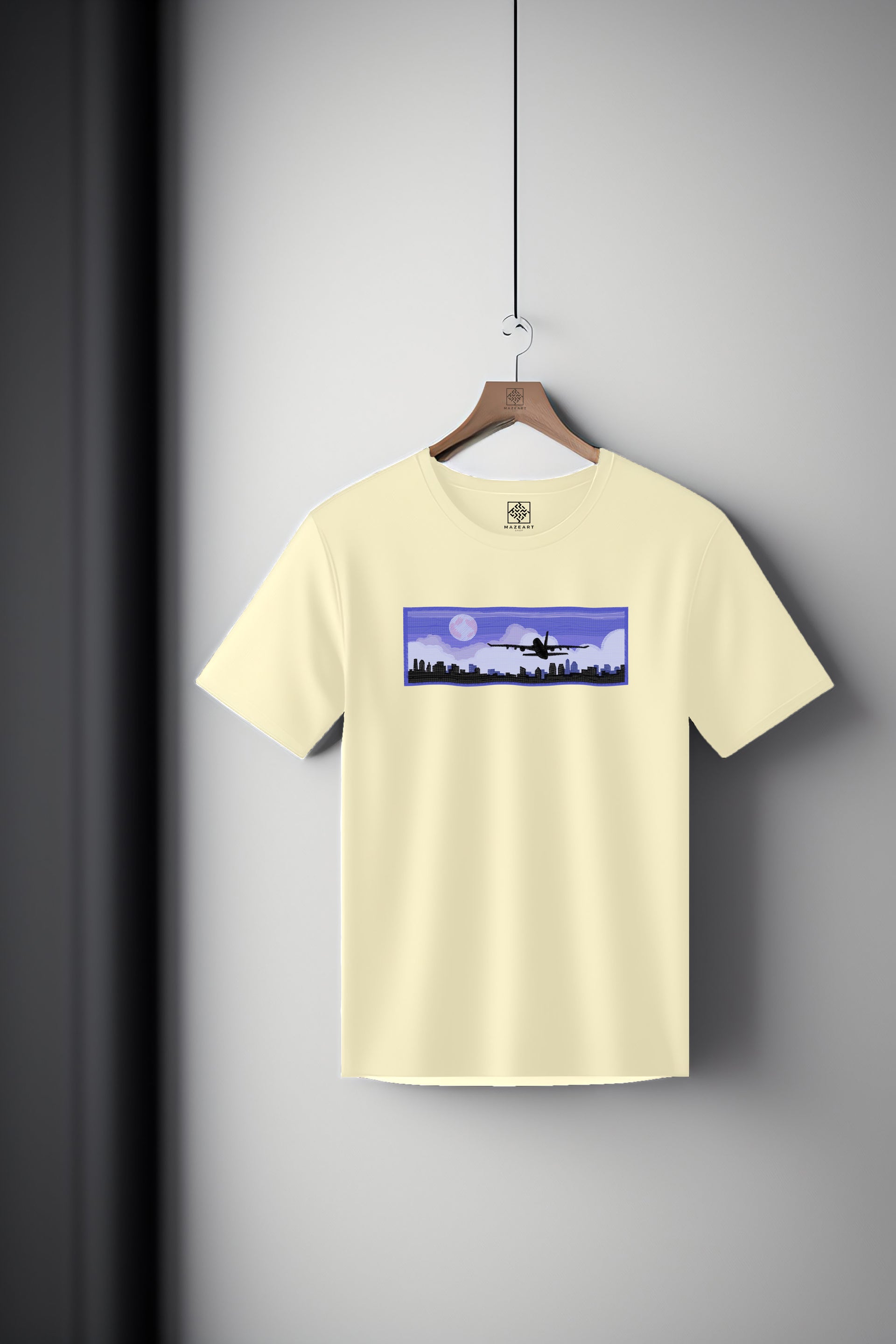Plane taking off city evening light Tee