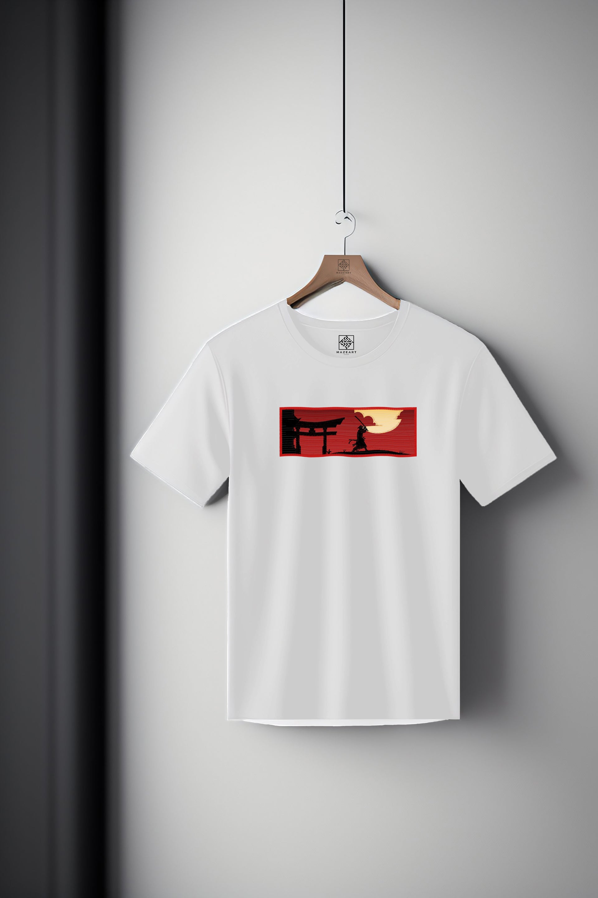 Samurai and Japanese gates at dawn Tee