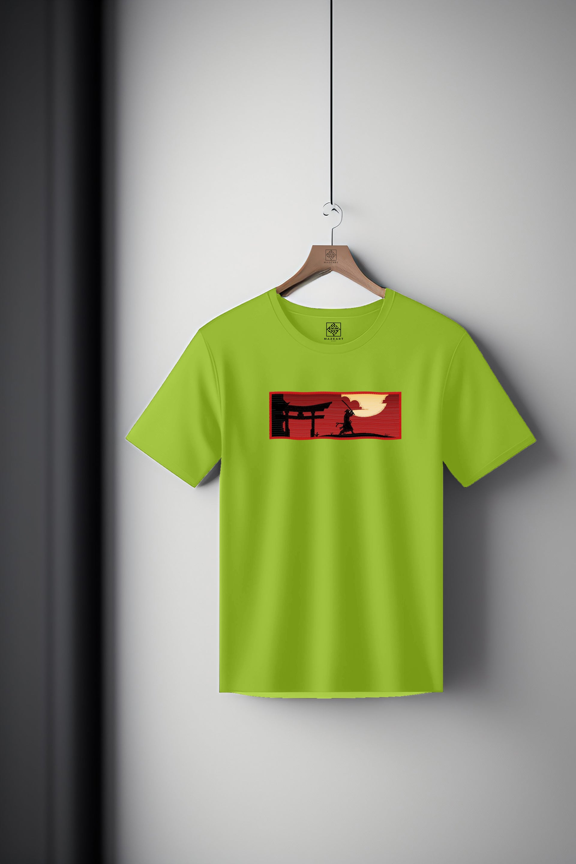 Samurai and Japanese gates at dawn Tee